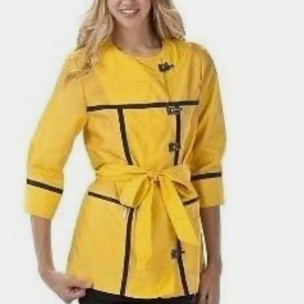 Zac Posen for Target Rain Jacket Womens XS Yellow Belted